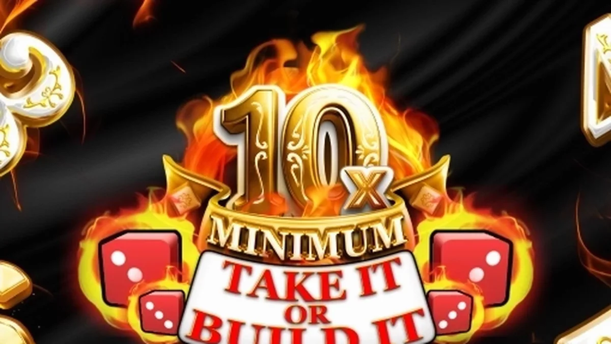 Interface do jogo 10x Minimum Take It or Build It em destaque